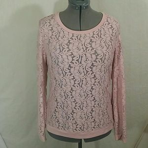 Cato Pink Lace blouse Sz L